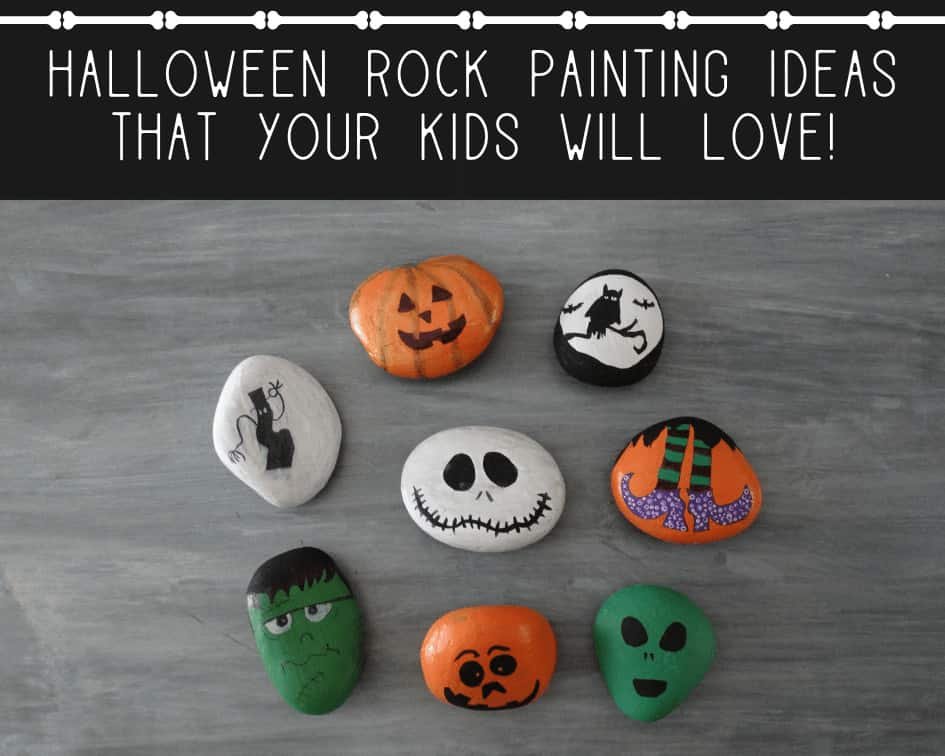 Mom Approved - Halloween Rock Painting Ideas that your kids will love! 3 halloween rock painting ideas